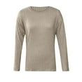 thumbnail image 4 of BLCHUNen Long Sleeve Shirts for Women Pullover Loose Crew Neck Trendy Fall Tops Breathable Stretch Sports Active Casual Work Tops, 4 of 5