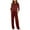 Wine, variant on yillto Women's Set 2 Piece 3/4 Sleeve Tops and Wide Leg Lounge Pant Sweatsuit Fall Casual Outfits