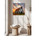 thumbnail image 5 of Wall Art Prints, Farmhouse Orange Gold Framed Canvas Prints for Bedroom Living Room Bathroom Office, Country Vintage Shabby Barn Gallery Wrap Wall Art Poster for Gifts Home Decor 16"x16", 5 of 9