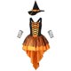 thumbnail image 1 of [Wetrose] Disfraz De Halloween Bruja Vestido De Cola De Golondrina Correa De Malla Sexy Multicolor Fiesta Cosplay Conjunto, 1 of 4