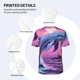 thumbnail image 3 of KLL Hawaiian Beach Dolphin for Men's Baseball Shirts,Short Sleeve Casual Shirts Button Down Shirt for Men Beach Summer Wedding Shirt-Small, 3 of 7