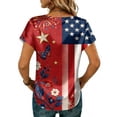 thumbnail image 5 of KDDYLITQ States 250th Anniversary Shirts Womens 250th Anniversary Printed Crew Neck Clothes Usa Flag Short Sleeve July 4th Tees Independence Athletic Tops Red 2XL, 5 of 5