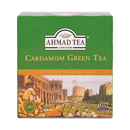 Ahmad Tea Green Tea  Cardamom Teabags  100 ct (Pack of 1) - Caffeinated & Sugar-Free