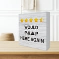 thumbnail image 3 of Zomyto 7x7 Inches Home Decor Country Humor Wood Box Sign Decor Desk Sign Would Poop Here Again Wooden Box Block Sign Home Shelf Wall Decoration, 3 of 6