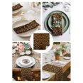thumbnail image 3 of Brown Leopard Print Cloth Napkins Set of 8 Reusable Dinner Napkins, Classic Abstract Animal Patterned Cocktail Napkin Washable Table Napkins for Wedding/Holiday Party/Baby Shower 20"x20", 3 of 7