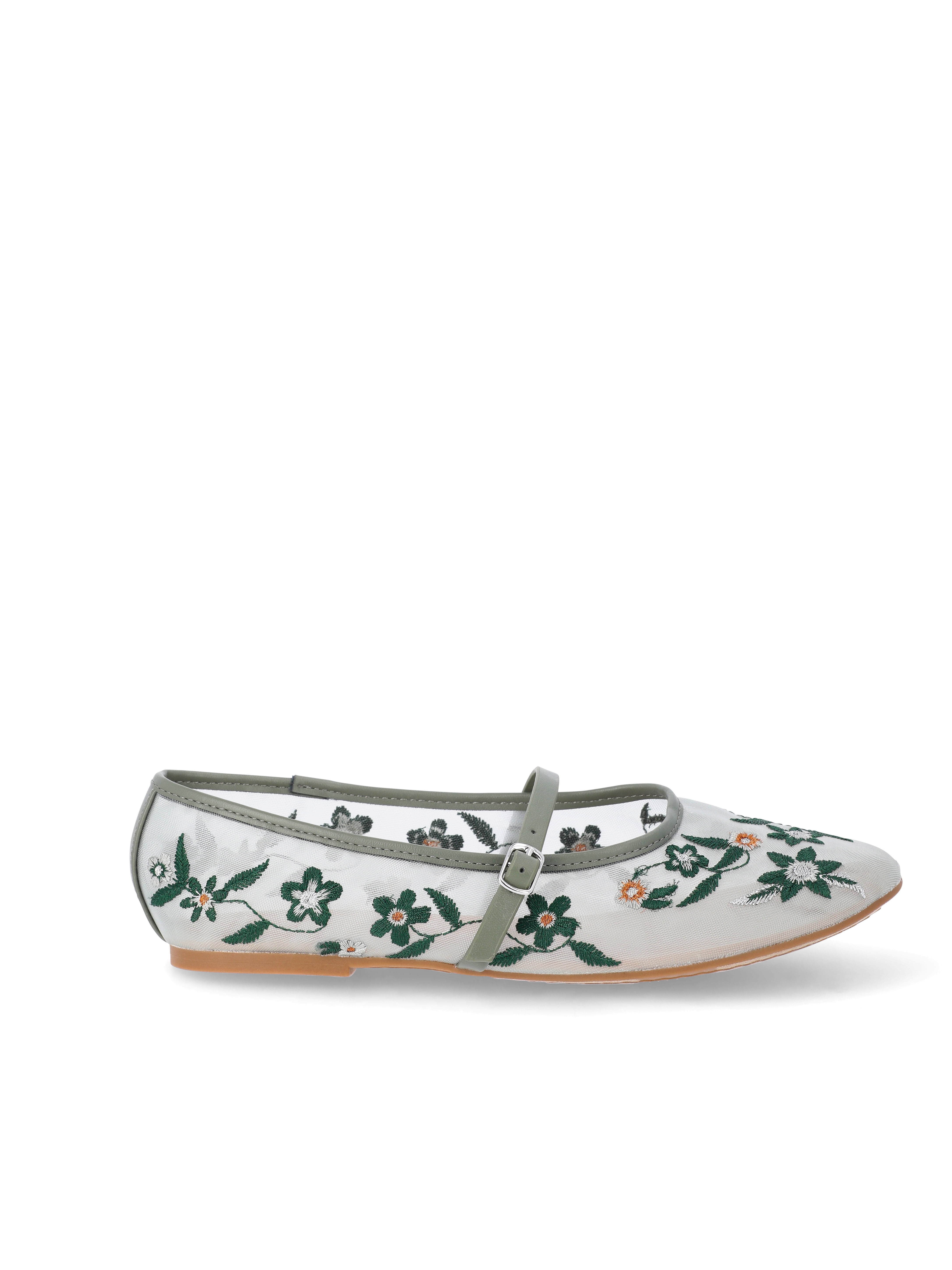 Time and Tru Women's Floral Mesh Mary Janes