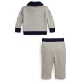 thumbnail image 2 of Newborn Polo Ralph Lauren Heather Gray/Navy Yankees Vintage Fleece Cardigan & Pant Set, 2 of 2