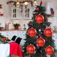 thumbnail image 6 of 2024 Christmas Ornaments 6 Inch Shatterproof Plastic Glitter Balls | Commercial Grade Indoor & Outdoor Holiday Decor | Red Color 15cm Spherical Decoratives, 6 of 6