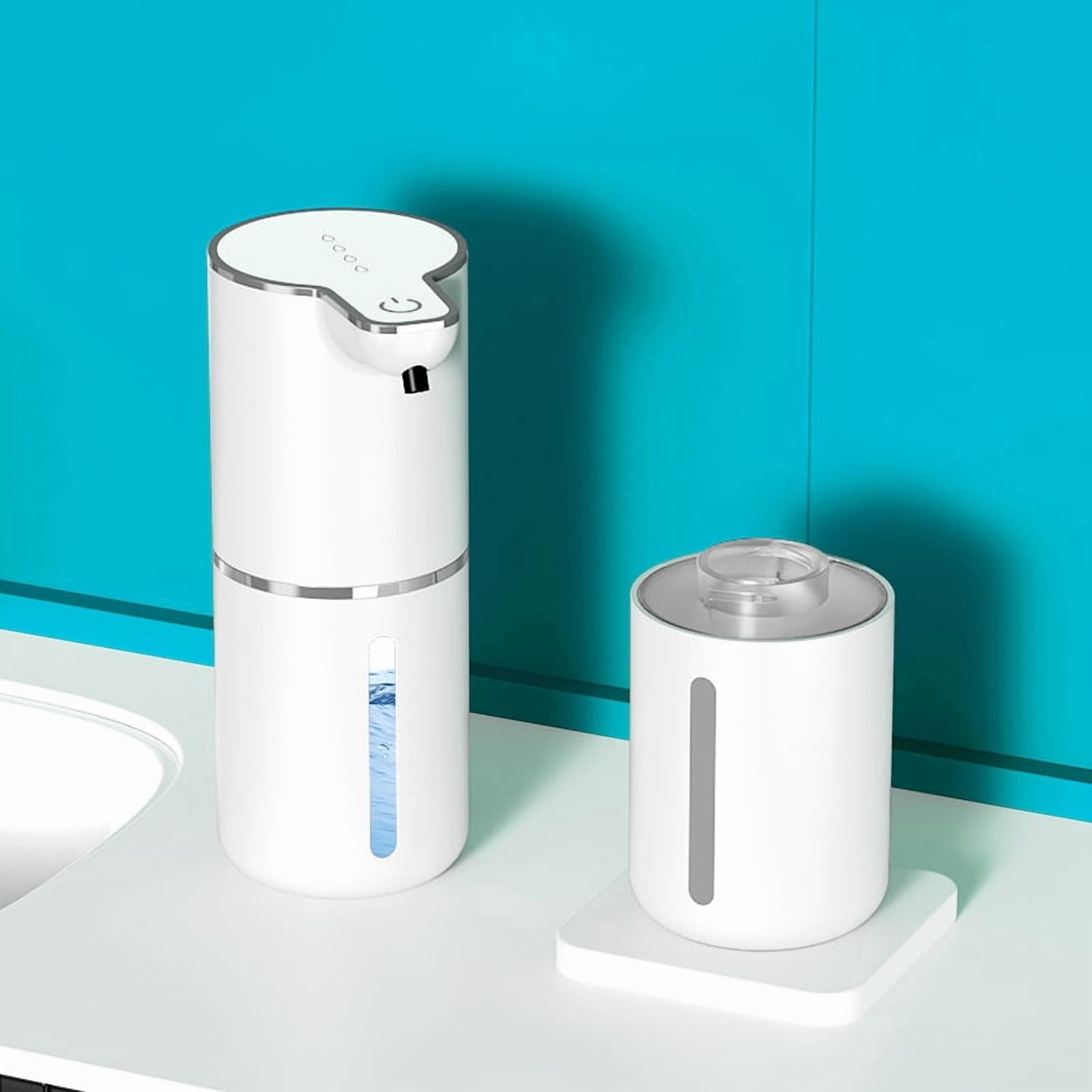 Xl-Kang Automatic Liquid Soap Dispenser, 350ml Wall Mount Touchless Soap Dispenser with Sensor, 4-Level Adjustable, IPX5 Waterproof, USB Rechargeable for Bathroom, Kitchen