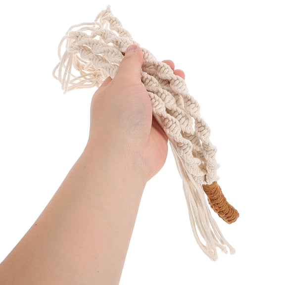 WEUVEB Cotton Rope Macrame Plant Hanger, Wall Mounted Flower Pot Holder for Indoor Outdoor Garden Decor, 1 Piece
