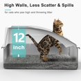 thumbnail image 2 of Stainless Steel Litter Box | XL Enclosed Cat Litter Boxs with Lid for Big Cats | High Sided, Anti-Urine Leakage | Non-Stick Bottom & Includes Litter Mat & Metal Scoop, 2 of 6