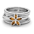 thumbnail image 2 of Citrine Flower Bague 1/3 carat (CTW) en argent sterling, 2 of 5