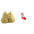 thumbnail image 1 of Soporte para libros con forma de pera abrazando un pájaro, sujetalibros de cerámica, fina artesanía, adorno para estantería, estatua de flamenco, figu, 1 of 8