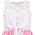 thumbnail image 3 of Sunny Fashion Girls Dress Pink Lace Chiffon Heart Party Plaid Tied Sleeveless 8 Years, 3 of 5