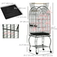 thumbnail image 3 of PawHut 60" Bird Cage with Openable Top for Cockatie, Sun Conure, Black, 3 of 10