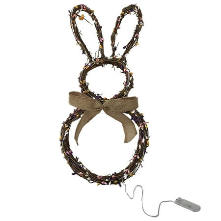 

Bathroom Products Easter handmade rattan decoration rabbit-shaped wreath