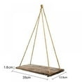 thumbnail image 3 of Wood Wall Floating Shelf Rustic Hanging Swing Rope Shelves, Wall Display Shelving Home Organizer Boho Decor for Living Room Bedroom Bathroom, 3 of 6