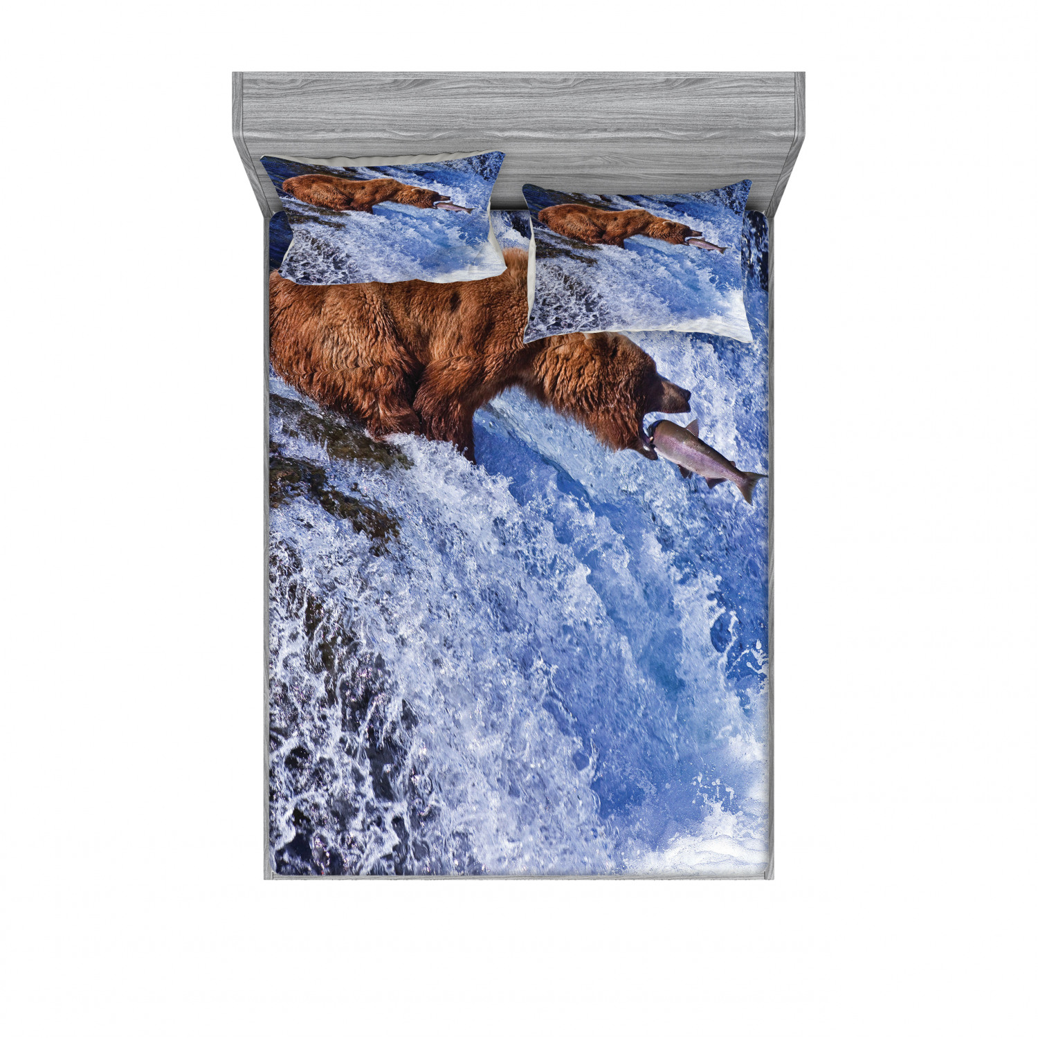 Nature Bedding Set with Sheet & Covers, Grizzly Bear at Katmai National