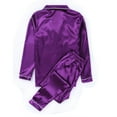 thumbnail image 3 of EYIIYE Women 2 Pcs Long Pajama Set Loose Button-Down Top + Elastic Waist Pants, 3 of 6