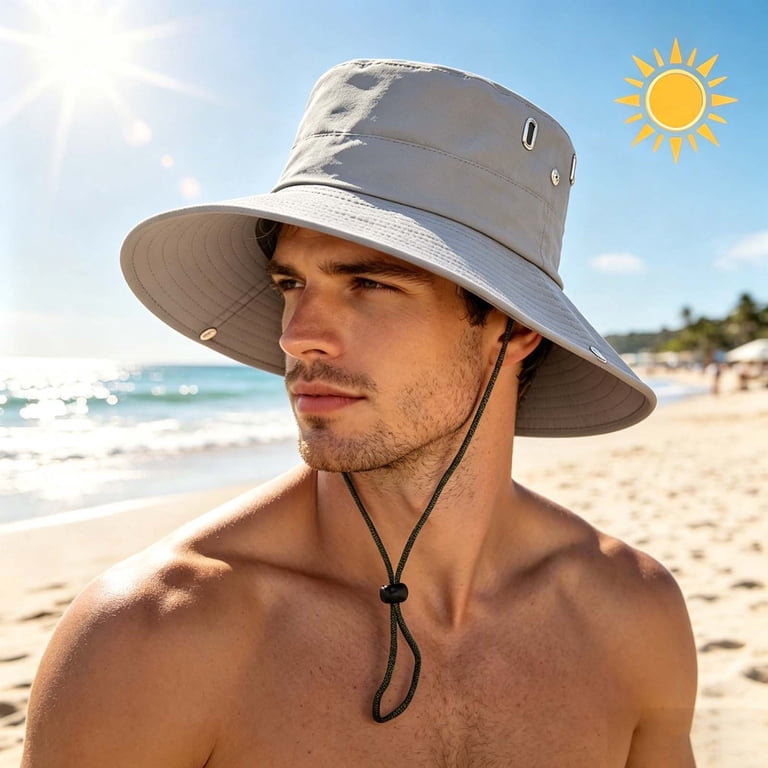 PBFRDSJ Beach Hat for Men & Women Breathable UPF 50+ UV  display picture 2