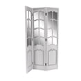 DecMode 71" x 47" White Wood Farmhouse Room Divider Screen