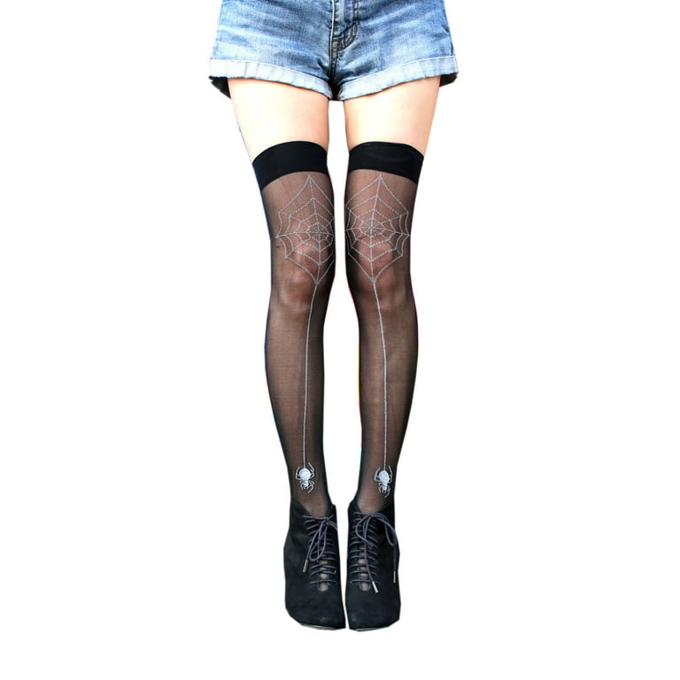Spiderweb Thigh High Socks Goth Lingerie Spider Web Leggings Sheer Gothic  Accessories Emo Tights Indie Clothes Grunge Stockings 