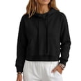thumbnail image 2 of Hoodies for Women Loose Casual Sports Long Sleeve Pullover Sweatshirt with Drawstring Hem Winter Fashion Pocket Top, 2 of 9