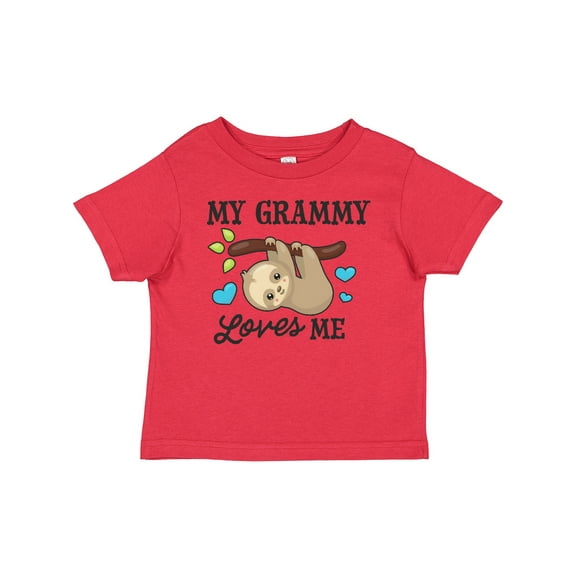 Inktastic My Grammy Loves Me with Sloth and Hearts Boys or Girls Baby T-Shirt