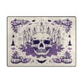 thumbnail image 2 of Non-Slip Area Rug 80x58in Indoor Washable Floor Mats Carpet Printed for Living Room, Bedroom, Home Decor Purple Candle Pumpkin Skull, 2 of 7