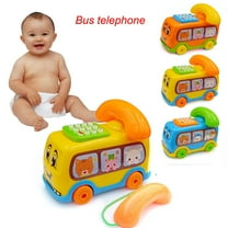 Toy Cars for Boy Gifts Baby Toys 12-18 Months, Musical Learning Toys for Toddlers 1-3, Educational Baby Bus with Animal Blocks, Christmas Birthday Gift for 1 2 3 4 Year Old Boys Girls Kids