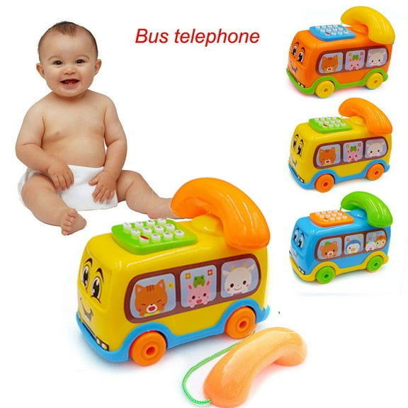 Toy Cars for Boy Gifts Baby Toys 12-18 Months, Musical Learning Toys for Toddlers 1-3, Educational Baby Bus with Animal Blocks, Christmas Birthday Gift for 1 2 3 4 Year Old Boys Girls Kids