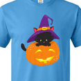 thumbnail image 4 of Inktastic Black Cat, Pumpkin, Cat With Witch Hat, Halloween T-Shirt, 4 of 5