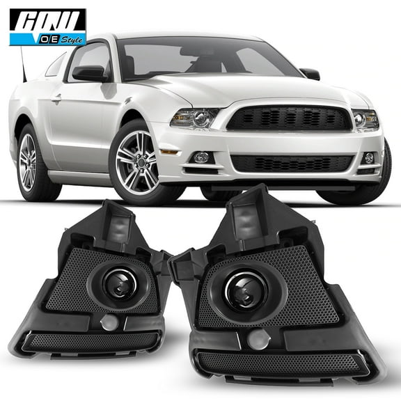 Halogen Clear Lens Fog Lights Pair Set for 2013-2014 Ford Mustang, Wiring Kit and Switch Included