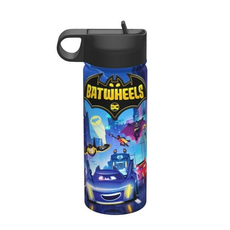

Batwheels 18oz Sports Insulated Kettle With Straw Drinking Cup Water Bottle Stainless Steel Kettle Portable Cup For Gym Outdoor Sports，White