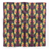 Bimba Black Geometric & Floral Pure Silk Printed Head Bandanas Summer Neck Wrap Scarf 40 x 40 Inches