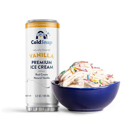 ColdSnap Vanilla Ice Cream Pods – Premium Creamy Single-Serve Vanilla Dessert Made in Minutes- Frozen Treat with Zero Prep – Convenient No Freezer Required Ready Anytime – (pack of 12)