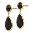 thumbnail image 2 of Primal Gold 14 Karat Yellow Gold Onyx Teardrop Dangle Post Earrings, 2 of 4