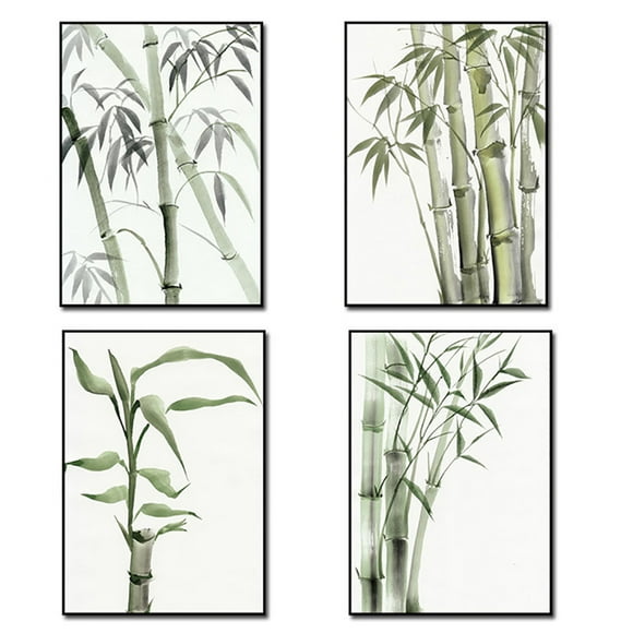 Coofit 4PCS Canvas Picture Bamboo Fashion Decorative Canvas Wall Art Canvas Print