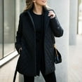thumbnail image 5 of Elainilye Fashion Fleece Jacket Women Fall Clothes Plus Size Warm Lapel Cotton Coat Long Sleeve Jacket Parka Coat,Black, 5 of 9