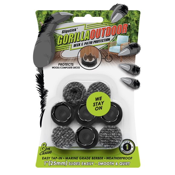 Protectores para patas de muebles Slipstick Gorilla Outdoor de 1" resistentes a la intemperie