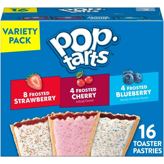 Pop-Tarts Variety Pack Toaster Pastries, Breakfast Foods, Shelf-Stable, 27 oz (4Pack of 16 Count)