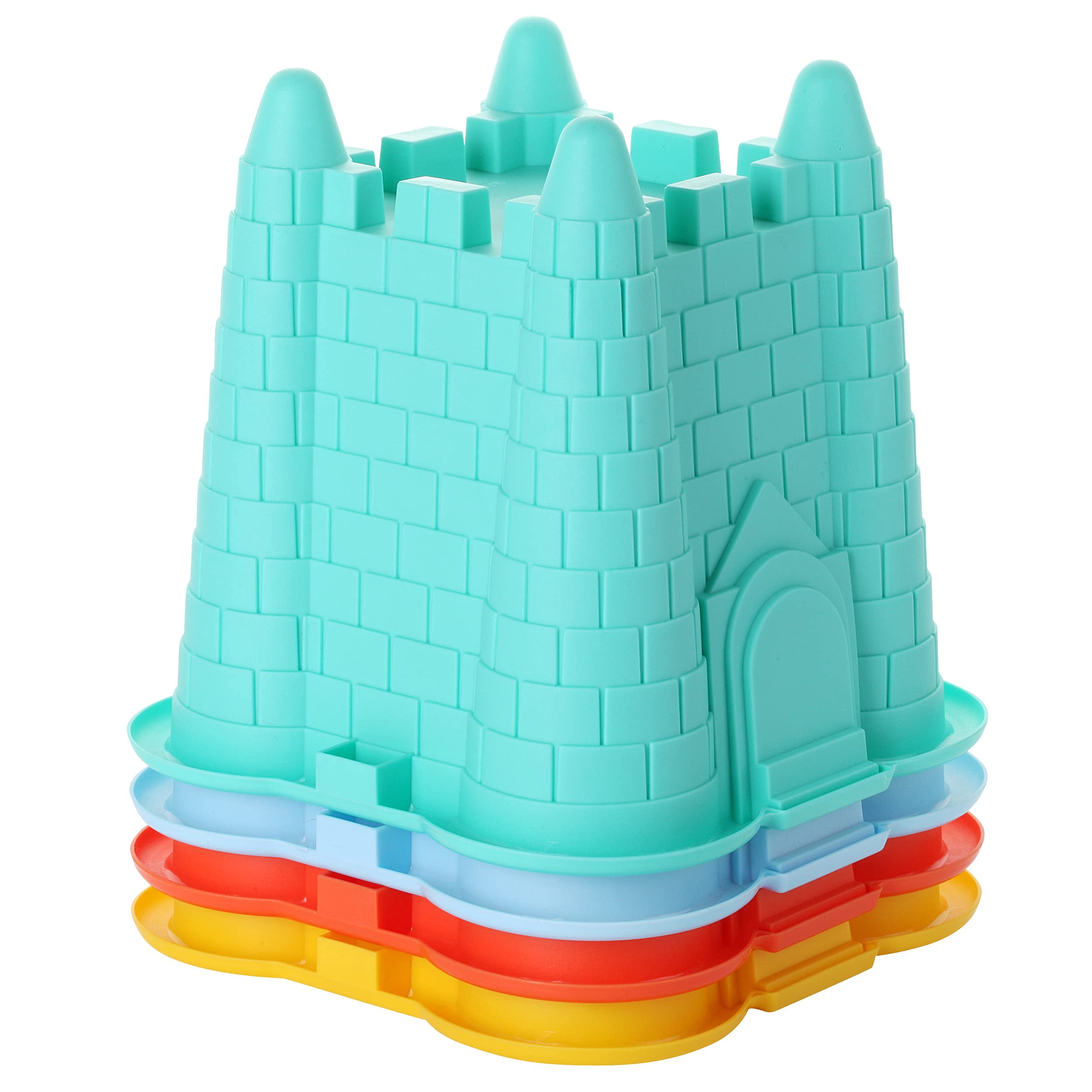 Dazmers 4 Pack Sand Castle Beach Bucket Molds, Colorful Kids Beach Toys