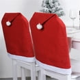 thumbnail image 1 of Housses de Dossier de Chaise de Noël Rouges - Housse de Chaise de Salle à Manger avec Capuche Rouge et Père Noël pour Décoration de Table de Fête, 1 of 5