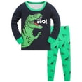 thumbnail image 3 of Ccpelsie Toddler Girls and Boys Clothes Cute Cartoon Print Round NeckTops+Pants Outfits Kids Spring and Summer 2-Piece Set(Green,5-6 Years), 3 of 4