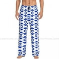 thumbnail image 2 of Men's Casual Pajama Sleeping Pants Israel Flag Seamless Background Lounge Loose Trousers Comfortable Nightwear, 2 of 4