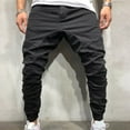 thumbnail image 5 of Akiihool Casual Pants Men Relaxed Men's Linen Cotton Loose Fit Casual Lightweight Elastic Waist Summer Beach Pants (Black,L), 5 of 5