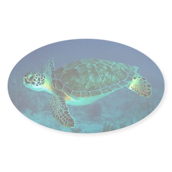 CafePress - Ocean Turtle Sticker - Sticker (Oval)