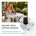 thumbnail image 4 of Round Outdoor Tablecloth with Umbrella Hole and Zipper, Navy Blue Coastal Tablecloth with Elastic Waterproof, Grey Red Beige Coral Starfish Nautical Patio Table Covers for 31" - 35" Pool Tables, 4 of 9