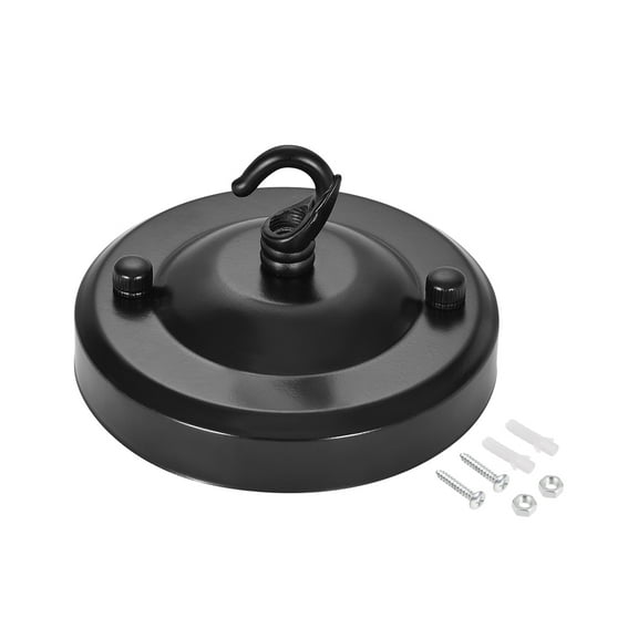 Uxcell 104mm Retro Light Canopy Kit with Hook Ceiling Plate Black
