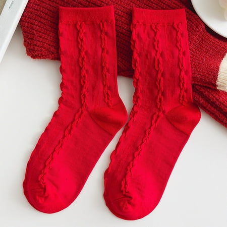 

CHGBMOK Christmas Deals Women s Autumn And Winter Couple s Big Red Stockings Festive Red Stockings Great Gifts for Less